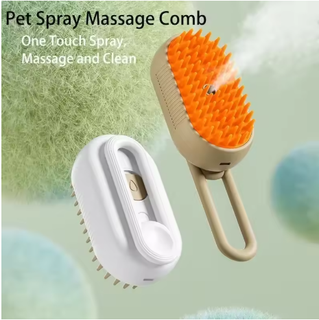 Steamy Dog Brush Electric Spray Cat Hair Brush 3 in1