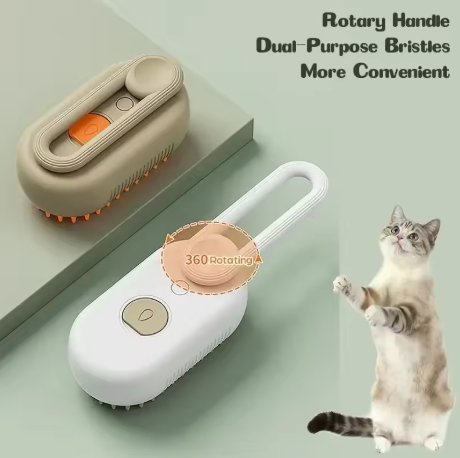 Steamy Dog Brush Electric Spray Cat Hair Brush 3 in1